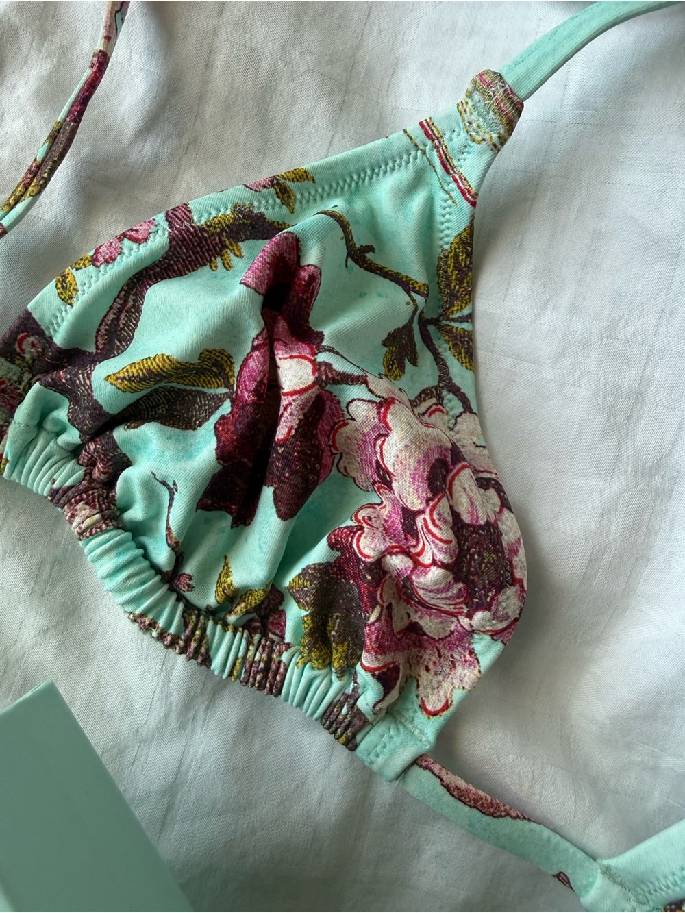 SKIMS Roberto Cavalli Mint Green Printed Swim Top - Picture 6 of 6